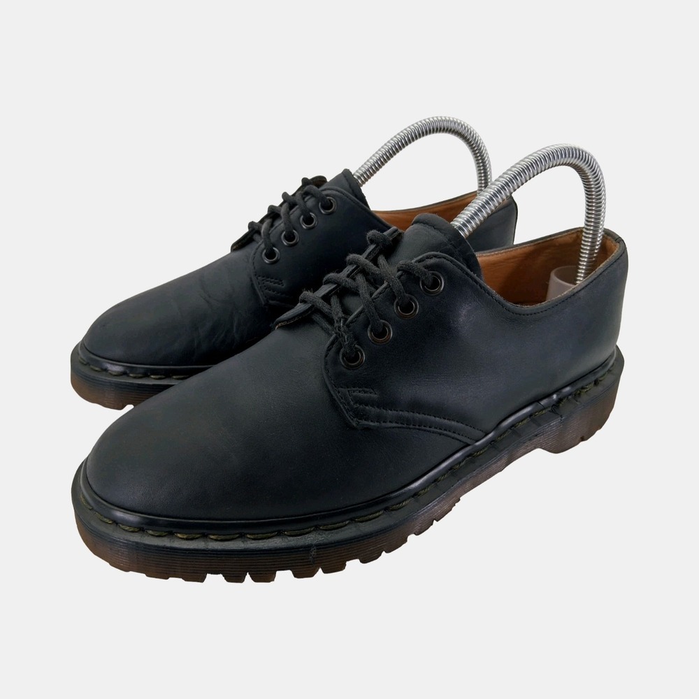 Dr. Martens Shoes Womens 9 Mens 7 Black Leather Lace Up Casual Made In England